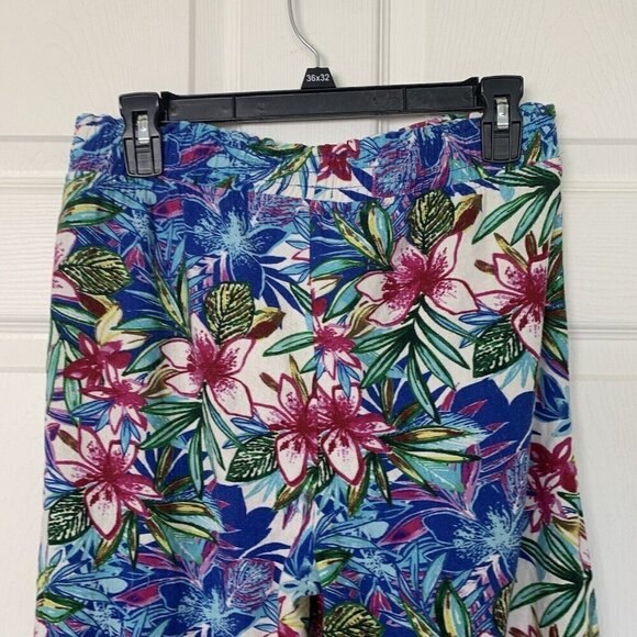 Caribbean Joe Capri Pants Size Small Colorful Floral Tropical Crop Beach - Picture 6 of 8